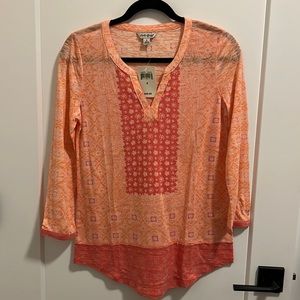 NEW with tags. Lucky Brand boho blouse. Size SMALL.